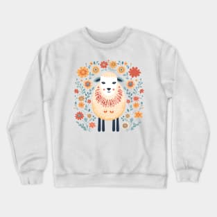 Scandinavian Folk Art Sheep Crewneck Sweatshirt